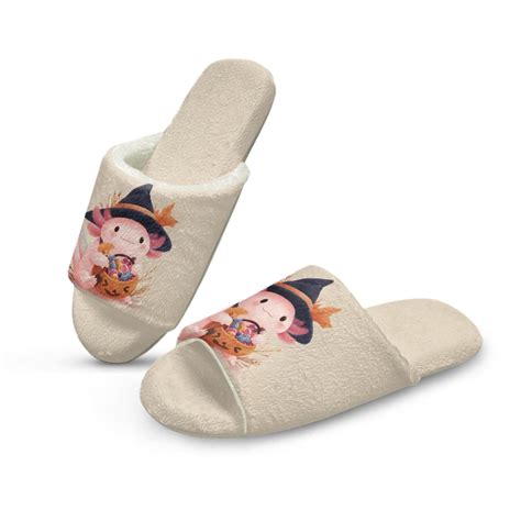 COEQINE Axolotl Witch Womens Warm Slippers Open Toe, Quiet Slippers for ...