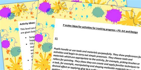 P Scales Idea for Activities for Tracking Progress Art and Design