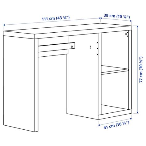 KALLAX desk, white, 111x39 cm (433/4x153/8") - IKEA