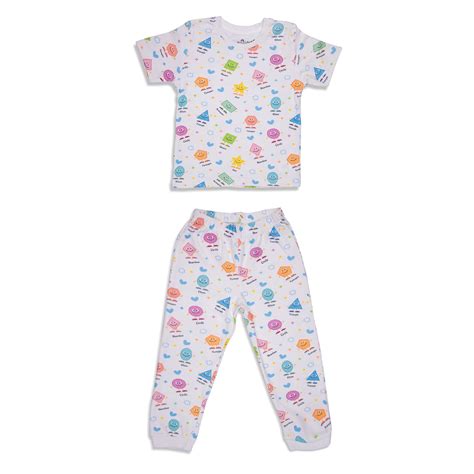Colorful Shapes Print, Unisex Pyjamas Set – Mazhalaistore