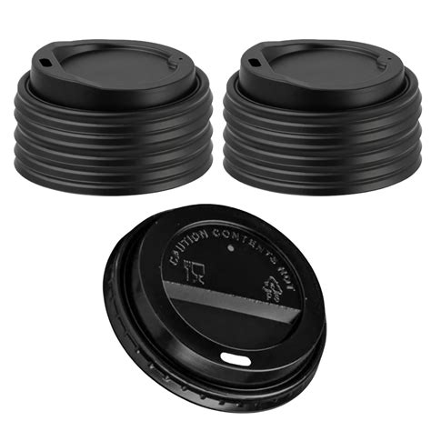 Set 40 Tapas Vaso Cafe 8oz Tapa Desechable Plastico Negro | Lider
