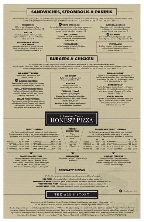 Ale Emporium menus in Fishers, Indiana, United States