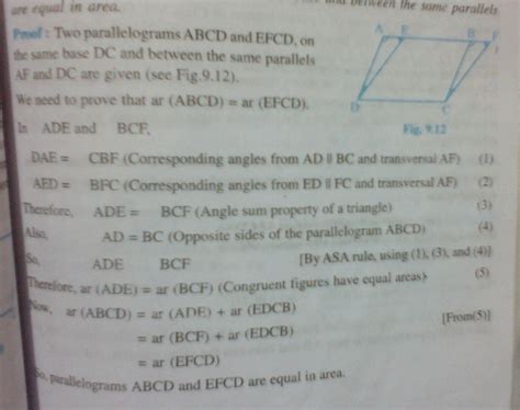 Parallelogram on the same base and between the same parallels example ...