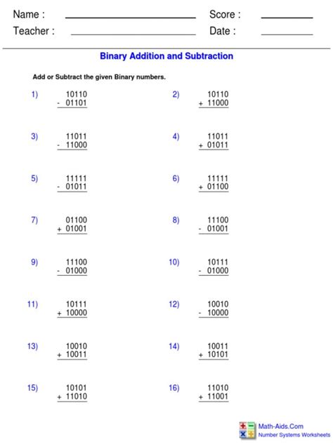 Image result for Binary Problem Sheets