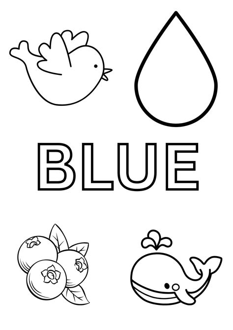 Blue Coloring Page | Preschool color activities, Color blue activities ...