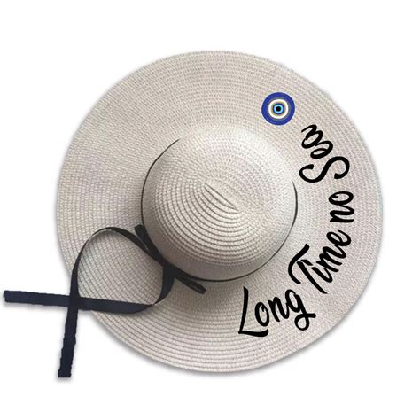 Wide Brim Beach Hat Evil Eye | gingercrush.com