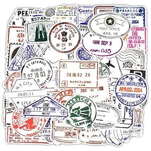 iDream Retro Postmark Visa Seal Graffiti Travel Vinyl Stickers (Set of ...