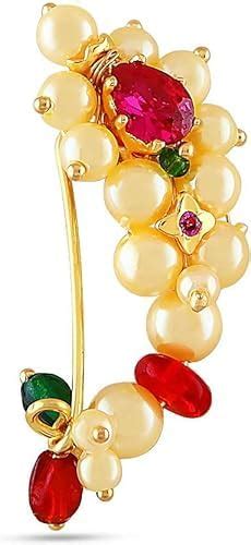 Buy SWAMI Pressing Nath Maharashtrian Nose Pin Ring Without Piercing ...
