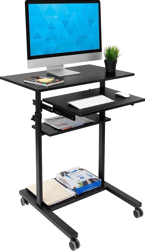 Buy Mount-It! Mobile Standing Desk with Retractable Keyboard Platform ...