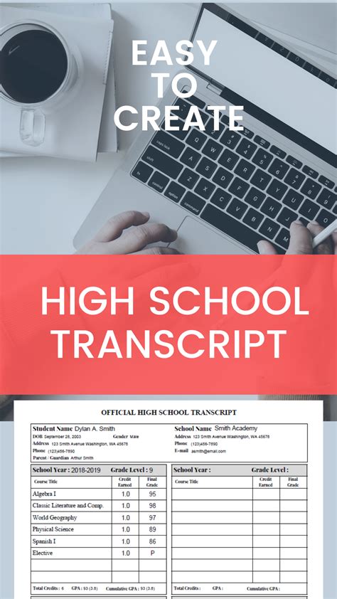 Image result for Sample High School Transcript Template