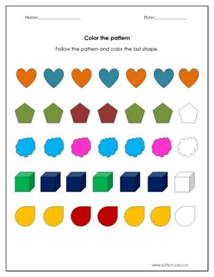 Color Pattern Worksheet for Math 的图像结果