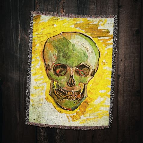 Vincent Van Gogh Skeleton Painting Woven Throw Blanket: Vintage Novelty ...