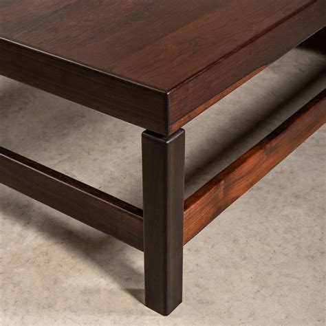 Minimalist Rectangular Coffee Table in Solid Wood, Brazilian Mid ...
