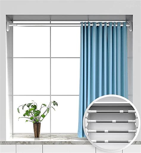 Wolpin 1 Pc Extendable Curtain Rod Bathroom Home (110-200 cm Length ...