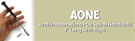 Aone Archimedes Micro PCB Hand Spiral Drill 7" with Collet & 20pcs HSS ...
