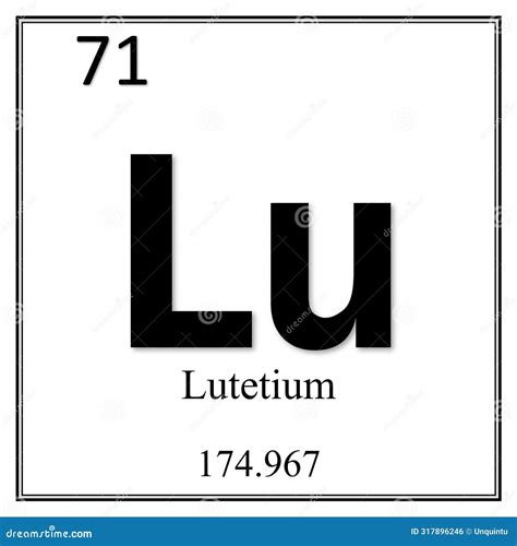 Lutetium Chemical Element Symbol on White Background Stock Illustration - Illustration of white ...