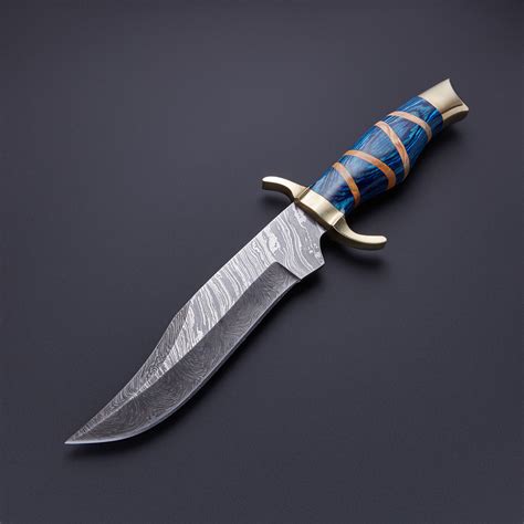 Fixed Blade Damascus Steel Bowie Knife // HB-0412 - RaB Cutlery - Touch ...