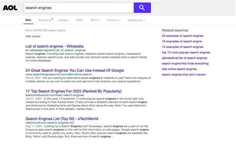 Image result for AOL Search Engine