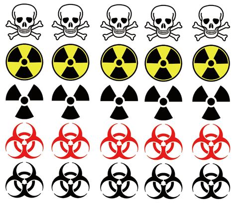 Buy Warning Symbol Temporary Tattoos: Biohazard, Radiation, Poison ...