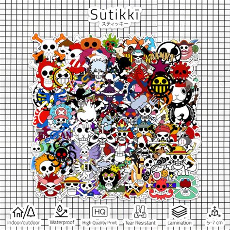 Jual Sticker Vinyl One Piece Die Cut Logo Jolly Roger Pack Stiker ...