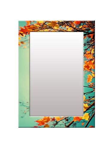 Buy 999STORE Printed Mirror for Vanity Wall Mirror Home Decor Yellow ...