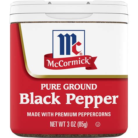 McCormick Black Pepper - Pure Ground, 3 oz Pepper & Peppercorns ...