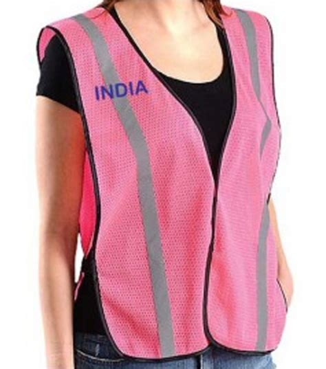 Pink Safety Vest with Company Logo | uniformtailor.in