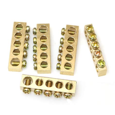 Buy RLECS 5pcs Electrical Wire Screw Terminal Ground Brass Grounding ...