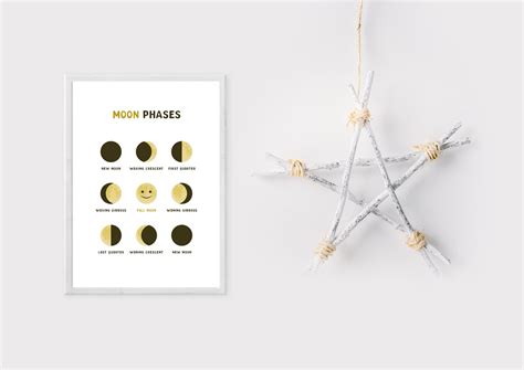Educational Posters, Moon Phases, Kids Prints, Moon Phases Prints ...