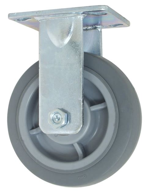 RWM Casters 45-RPC-0620-R 45 Series 7-1/2" High, 6" TPR Wheel, Rigid ...