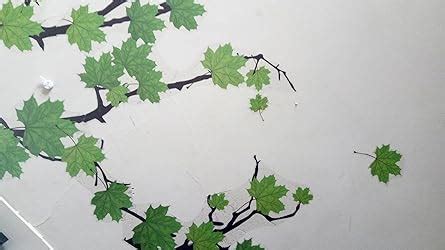 Decals Design 'Green Autumn Leaves Branch' Wall Sticker (PVC Vinyl, 50 ...