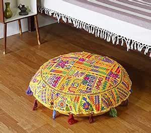 Handicraft-Palace Khambadiya Patchwork Cushion Pouf Cases Ottoman Sham ...