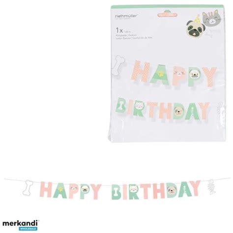 Rietmüller the party company Garland Happy Birthday dog/cat 180 cm ...