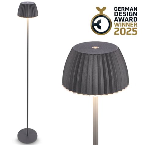 LED battery-powered floor lamp Brilo unplugged Riffle, anthracite ...