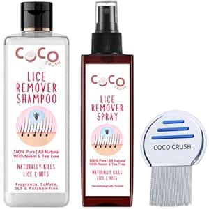 Ayurvedic Anti-Lice Combo: Lice Removal Shampoo, Lice Hair Spray & Lice ...