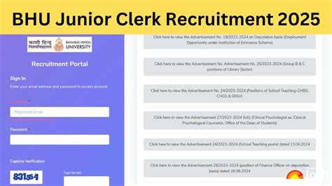 BHU Junior Clerk Recruitment 2025 Notification Out: Apply Online Link ...