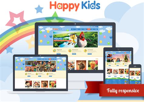 蓝色数码儿童宣传网页模板 - 爱图网设计图片素材下载