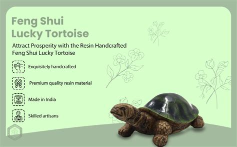 Buy SANDECO 6" Resin Handcrafted Feng Shui Lucky Tortoise For Good Luck ...
