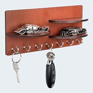 Sehaz Artworks 3-RoundShelf-Brown-KeyHolder Wooden Key Holder (7 Hooks ...
