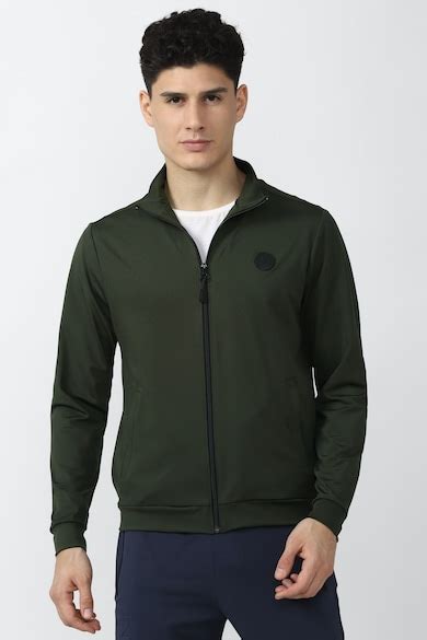 Buy Men Olive Solid Casual Jacket Online - 756266 | Van Heusen