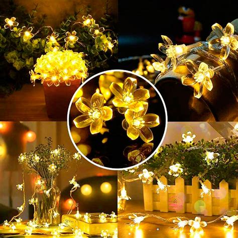 Buy some beautiful Yellow 28 LED Blossom Flower Fairy String Lights for ...