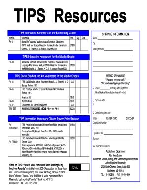 Fillable Online csos jhu Order form - National Network of Partnership ...