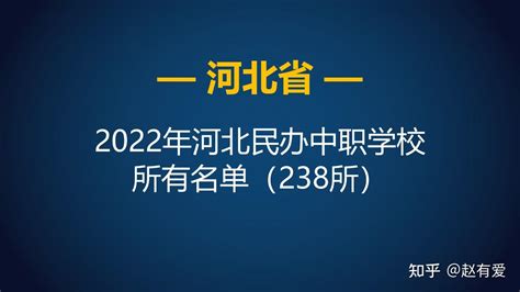 河北省2022年民办中等职业学校（中职）所有名单（238所） - 知乎