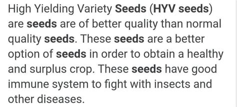 what is HYV seeds ? - Brainly.in