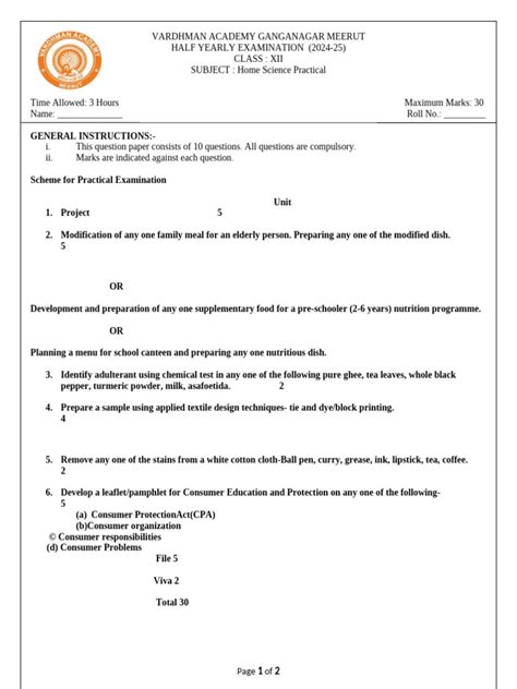 Home Science Practical Class 12 的图像结果
