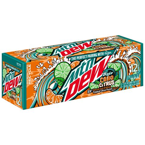 Mountain Dew Baja Blast Soda Cabo Citrus, 12 fl oz 12 pack Cans ...
