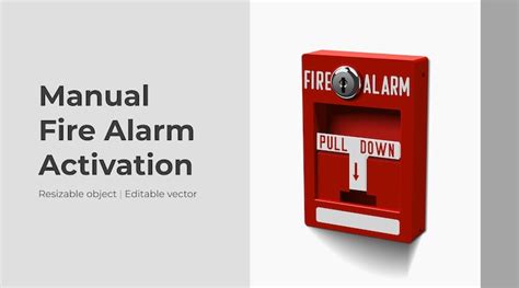 Pull station manual fire alarm activation in realistic vector ...