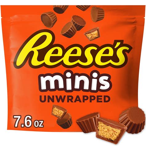 Reese's Minis Milk Chocolate Unwrapped Peanut Butter Cups Candy, Bag 7. ...