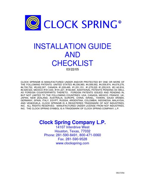 Clock Spring Installation Manual | PDF | Pipe (Fluid Conveyance) | Applied And Interdisciplinary ...