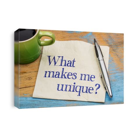 What Makes Me Unique Question - Handwriting On A Napkin With A Cup Of Canvas Print | CanvasWorld
